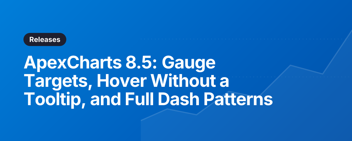 ApexCharts 8.5: Gauge Targets, Hover Without a Tooltip, and Full Dash Patterns